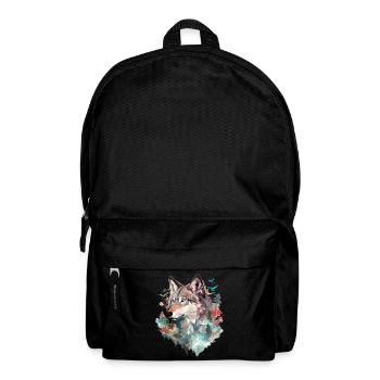 Loup tête de loup Nature nature sauvage aventure forêt Art - Sac à dos - noir - Devant