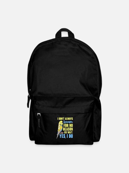Budgie Bird Pet Parakeet Gift - Backpack - black