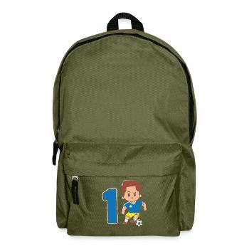 1st Birthday 1 Year Soccer Soccer Player - Backpack - olive green - Front