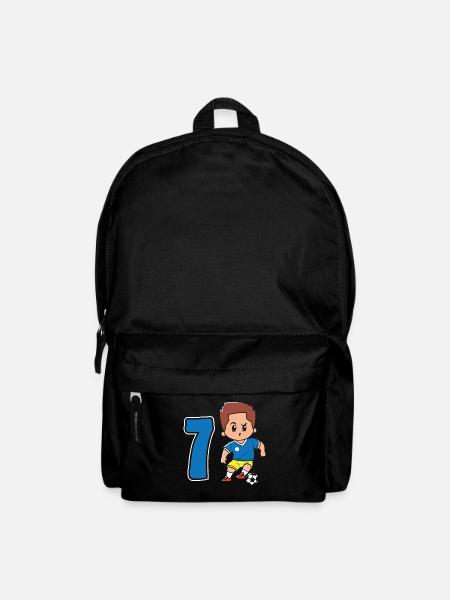 7. Geburtstag 7 Jahre Fußball Fußballspieler - Rucksack - Schwarz