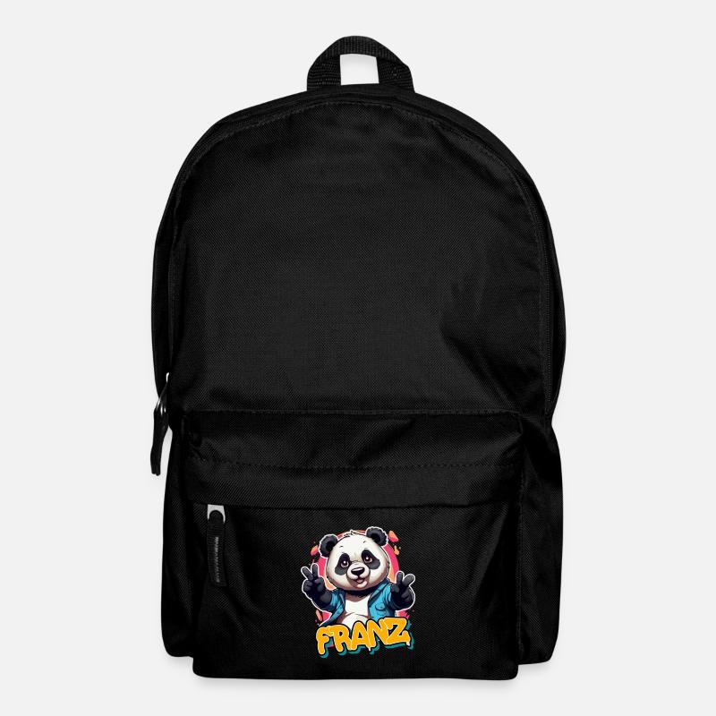 FRANZ - Beau prénom de garçon avec un panda cool - Sac à dos - noir