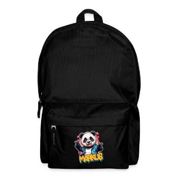 MARKUS - Handsome boy name with cool panda - Backpack - black - Front