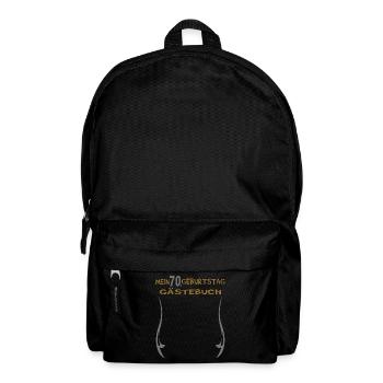 70. Geburtstag Mann und Frau Gästebuch - Rucksack - Schwarz - Vorne