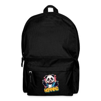 HENNING - Handsome boy name with cool panda - Backpack - black - Front