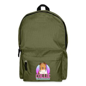 Collie Dog Mom Long Hair Collie Dogs Gift - Backpack - olive green - Front