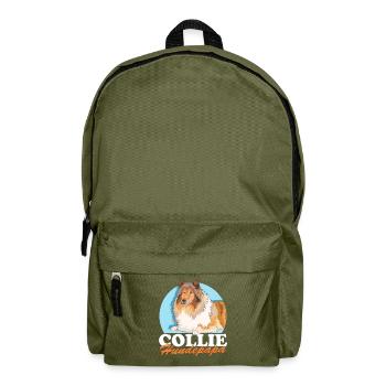 Collie Dog Dad Long Hair Collie Dog Gift - Backpack - olive green - Front