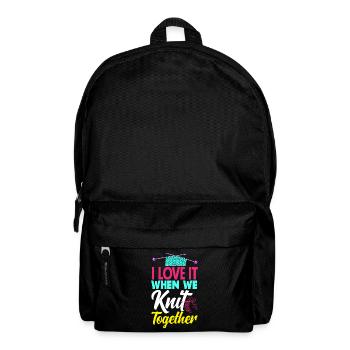 Drôle de tricot à l’aiguille à tricoter cadeau - Sac à dos - noir - Devant