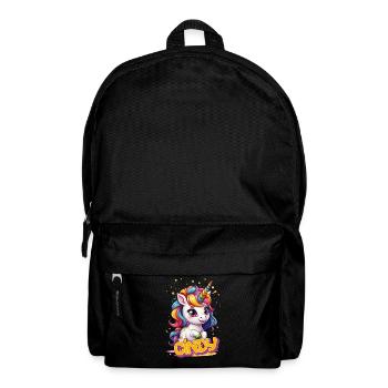 CINDY - Schöner Mädchen Name mit süßem Einhorn - Rucksack - Schwarz - Vorne