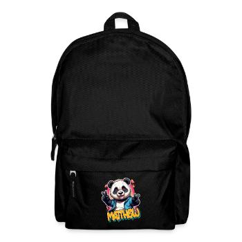 MATTHEW - Beau nom de garçon avec Cool Panda - Sac à dos - noir - Devant