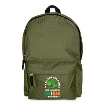 Funny Irish Ireland Gift - Backpack - olive green - Front