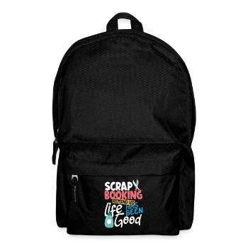 Erinnerungsbuch Scrapbook Sammelalbum Einklebebuch - Rucksack - Schwarz - Vorne