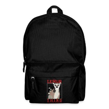 Lemur Ringelschwanz Lemuren Katta Lemure Geschenk - Rucksack - Schwarz - Vorne