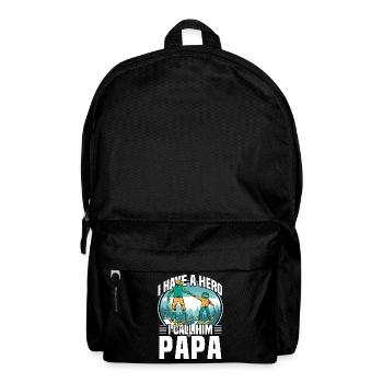 Ich habe einen Helden, ich nenne ihn Papa - Rucksack - Schwarz - Vorne