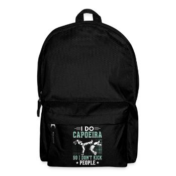 Ich mache Capoeira, damit ich die Leute nicht trete - Rucksack - Schwarz - Vorne