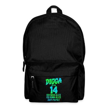 14. Geburtstag Digga ich bin 14 Ich Kann Alles - Rucksack - Schwarz - Vorne