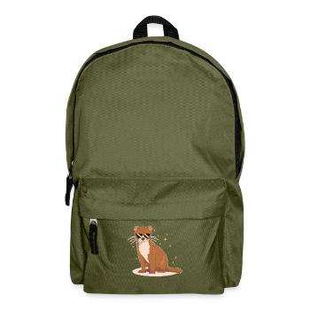 Weasel Mouse Weasel Hermännchen Gift - Backpack - olive green - Front