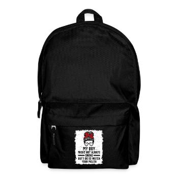 Baseball Mon garçon ne frappe pas toujours, je le fais - Sac à dos - noir - Devant