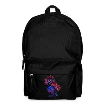 Lebendige Blumenkunst auf dunklem Hintergrund schön - Rucksack - Schwarz - Vorne