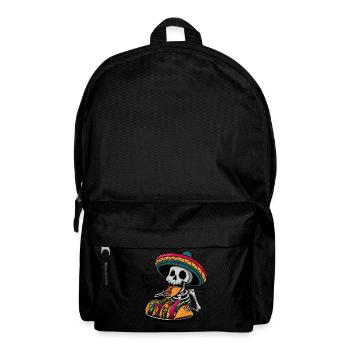 Funny Skeleton Feast Death By Tacos Sombrero - Backpack - black - Front