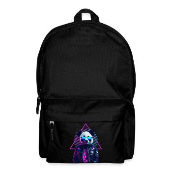 Retro Panda 80s Lederjacke Neonfarben - Rucksack - Schwarz - Vorne