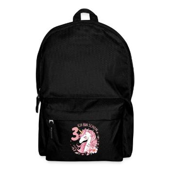 3. Geburtstag Mädchen 3 Jahre Pferd Pferde Einhorn - Rucksack - Schwarz - Vorne