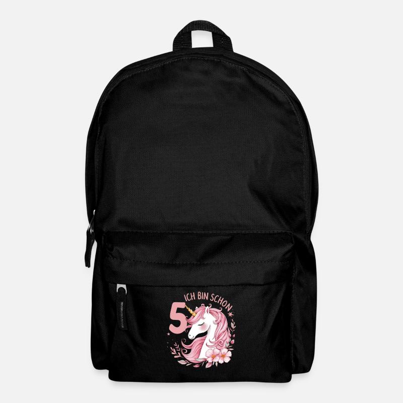 5. Geburtstag Mädchen 5 Jahre Pferd Pferde Einhorn - Rucksack - Schwarz