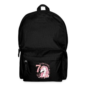 7. Geburtstag Mädchen 7 Jahre Pferd Pferde Einhorn - Rucksack - Schwarz - Vorne