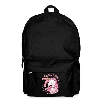 7. Geburtstag Mädchen 7 Jahre Pferd Pferde Einhorn - Rucksack - Schwarz - Vorne