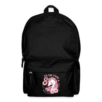 8ème anniversaire fille 8 ans cheval chevaux licorne - Sac à dos - noir - Devant