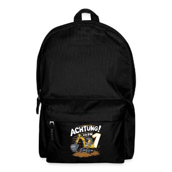 1. Geburtstag Junge 1 Jahr Bagger Baustelle - Rucksack - Schwarz - Vorne