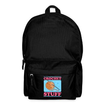 Crochet Crochet Crochet Crochet Yarn Gift - Backpack - black - Front