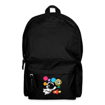 12e anniversaire Anniversaire des astronautes des garçons - Sac à dos - noir - Devant