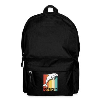 Retro Dolphin Animal Lover Motif - Backpack - black - Front