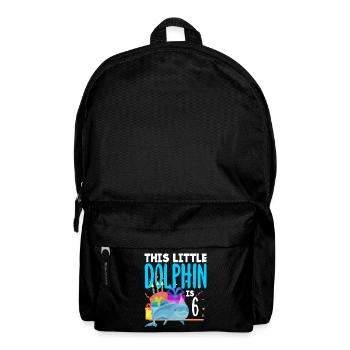 This little dolphin is 6 6th birthday - Backpack - black - Front