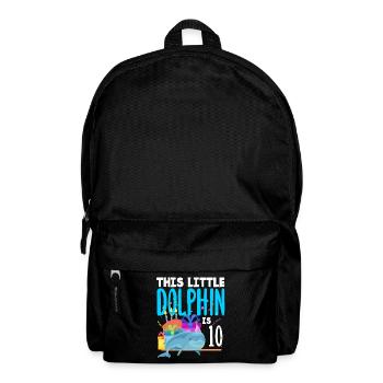 This little dolphin is 10 10th birthday - Backpack - black - Front