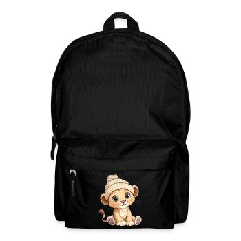 Lion mignon mignon bébé enfants animal dessin animé - Sac à dos - noir - Devant