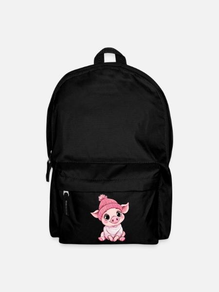 Pig Cute Cute Baby Kids Animal Cartoon - Backpack - black