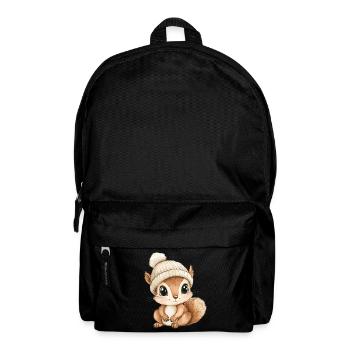 écureuil mignon mignon bébé mignon enfants dessin animé animal - Sac à dos - noir - Devant