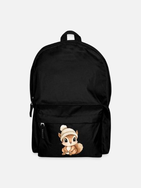 Eichhörnchen Süß Niedlich Baby Kinder Tier Cartoon - Rucksack - Schwarz