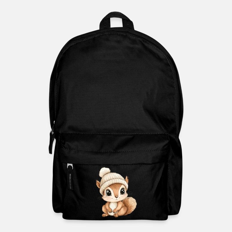 Eichhörnchen Süß Niedlich Baby Kinder Tier Cartoon - Rucksack - Schwarz