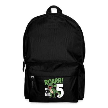 5th Birthday 5 Years Dino Dinosaur Fan - Backpack - black - Front