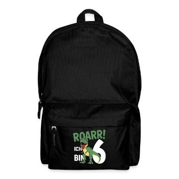 6th Birthday 6 Years Dino Dinosaur Fan - Backpack - black - Front