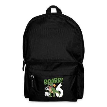 6th Birthday 6 Years Dino Dinosaur Fan - Backpack - black - Front