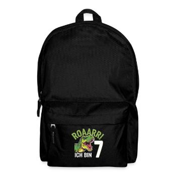 7th Birthday 7 Years Dino Dinosaur Fan - Backpack - black - Front