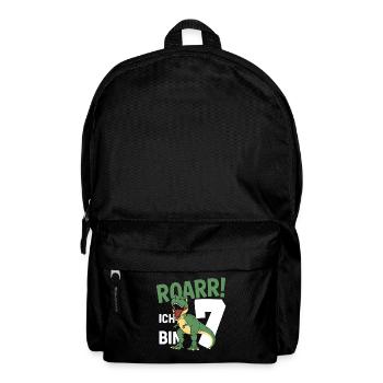 7th Birthday 7 Years Dino Dinosaur Fan - Backpack - black - Front