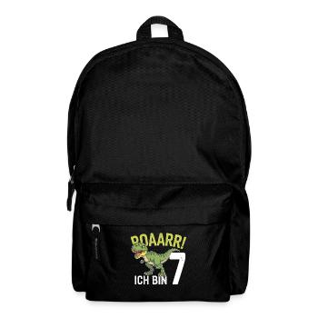 7th Birthday 7 Years Dino Dinosaur Fan - Backpack - black - Front