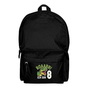 8th Birthday 8 Years Dino Dinosaur Fan - Backpack - black - Front
