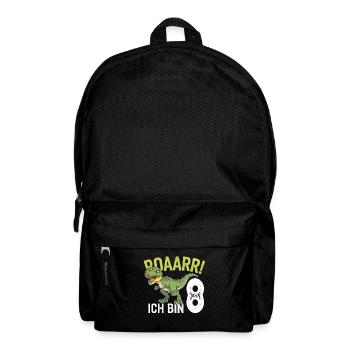 8th Birthday 8 Years Dino Dinosaur Fan - Backpack - black - Front