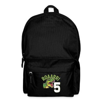 5th Birthday 5 Years Dino Dinosaur Fan - Backpack - black - Front