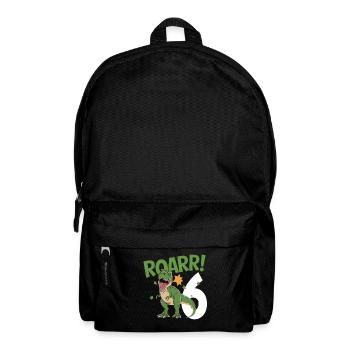 6th Birthday 6 Years Dino Dinosaur Fan - Backpack - black - Front